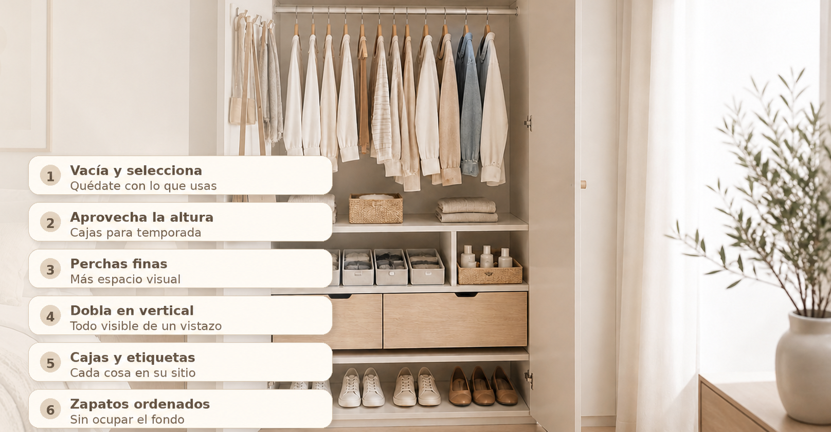 Ideas para organizar armarios pequeños fácilmente